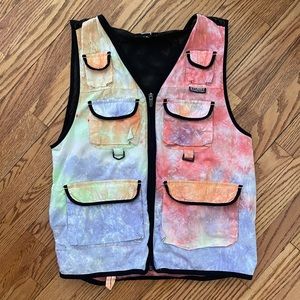 STUSSY TIE DYE UTILITY VEST